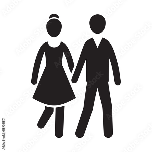 Wallpaper Mural Couple Icon Family Icon Husband and wife logo walking Vector illustration  Torontodigital.ca