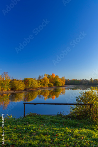 Typical autumn landscape in Trebonsko region in Southern Bohemia, Czech Republic photo