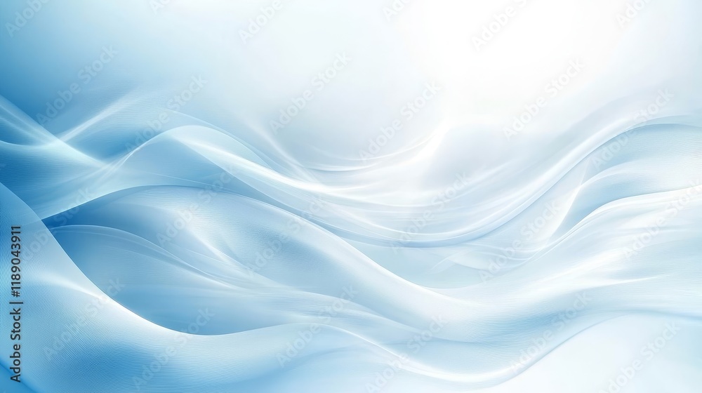 Fototapeta premium Serene Wave Patterns in Modern Blue Gradient - Abstract Minimalist Composition Design