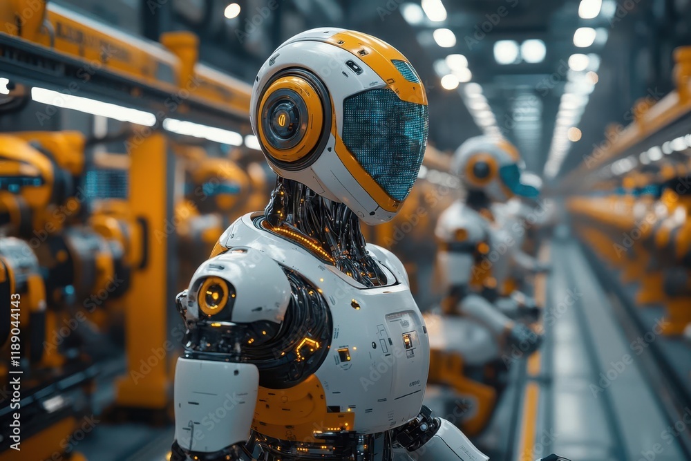 futuristic smart factory interior with collaborative robots and aipowered manufacturing systems industry 40 technology concept futuristic smart factory interior with collaborative robots and aipowered manufacturing systems industry 40 technology concept