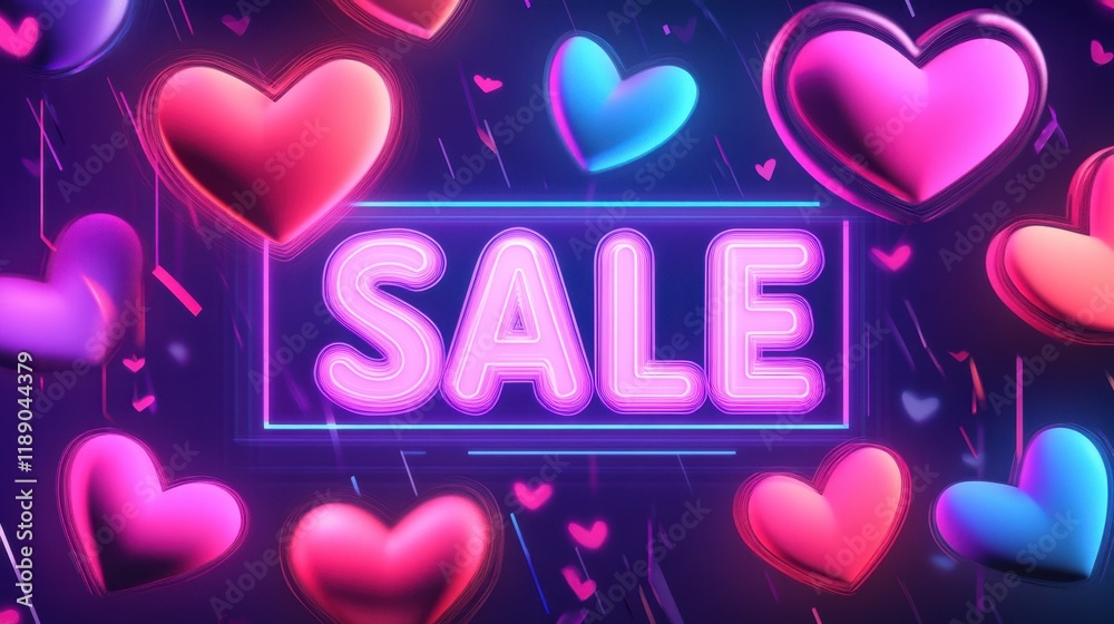 Fototapeta premium Valentine's Day Sale Heartbeat