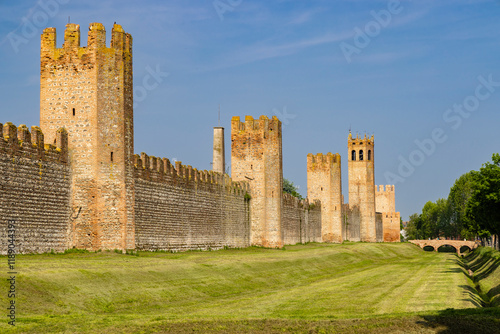 Ancient walls of Montagnana, Padova province, Veneto, Italy photo