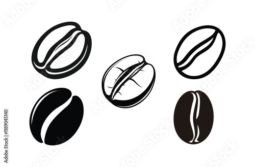 Coffee beans Vector silhouette design