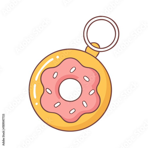 doughnut keychain vector icon, doughnut keychain vector illustration - simple illustration of doughnut keychain, perfect for logos,and doughnut keychain -themed designs.