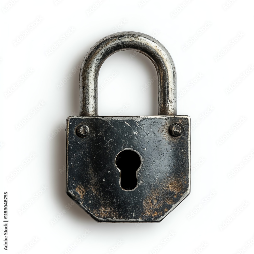 Rusty padlock on white isolated background Rusty padlock on white isolated background