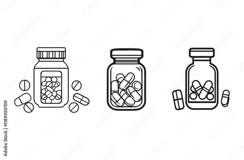 Bottle of medicine Vector Silhouette Design Bottle of medicine Vector Silhouette Design