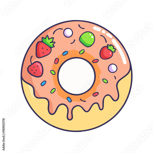 doughnut with fruit topping icon