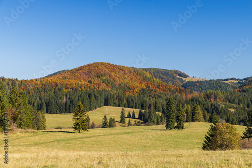 Landscape near Besnik in autumn time, National Park Slovak Paradise, Slovakia photo