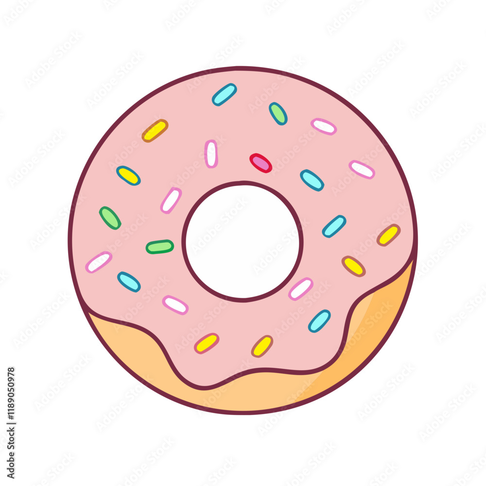 doughnut with sprinkles vector icon, doughnut with sprinkles vector illustration - simple illustration of doughnut with sprinkles, perfect for logos,and doughnut with sprinkles -themed designs.