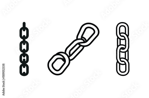 Chain link symbol Vector Silhouette Design