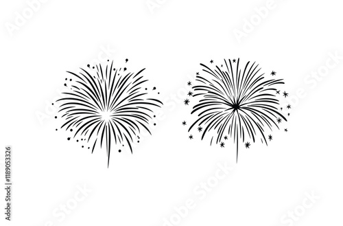 Fireworks Vector Silhouette Design
