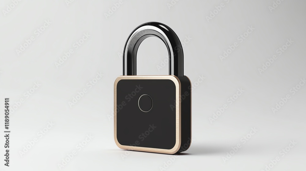 Stylish padlock on a white isolated background. Stylish padlock on a white isolated background.