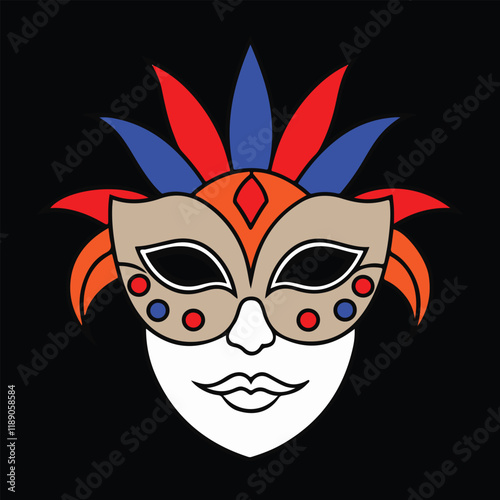 vector colorful face mask art free download.