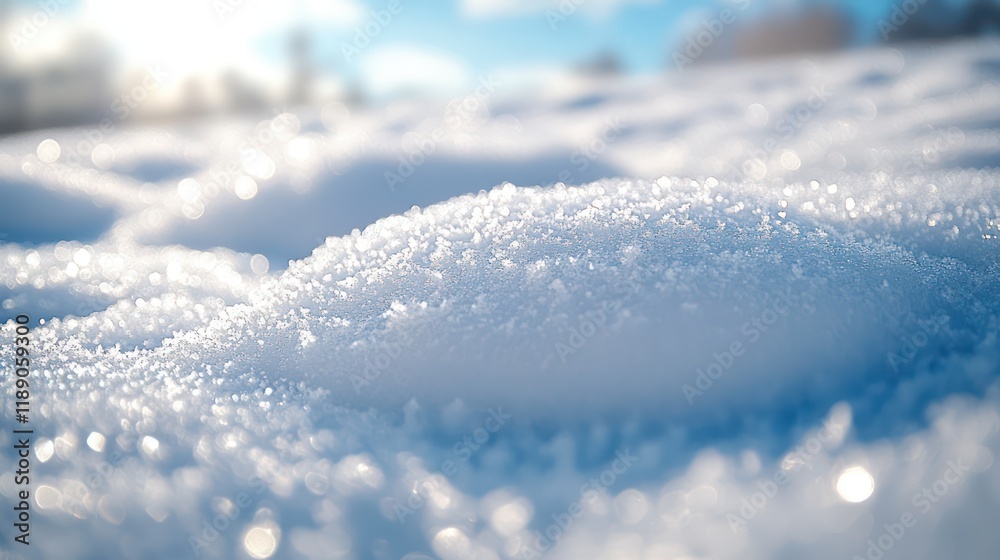Winter Wonderland: Sparkling Snow Close-Up Winter Wonderland: Sparkling Snow Close-Up