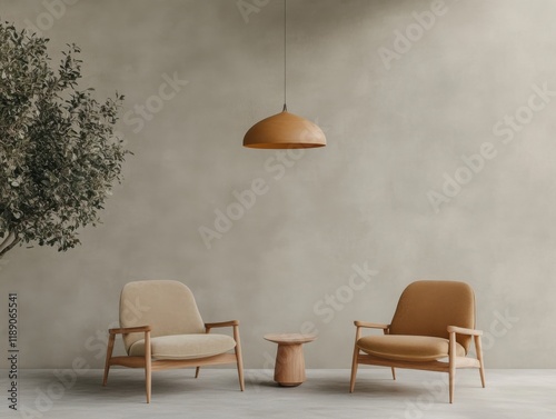 Two inviting chairs sit facing each other in a tranquil setting, promoting open conversations about mental health. Soft lighting and a natural aesthetic encourage comfort and support