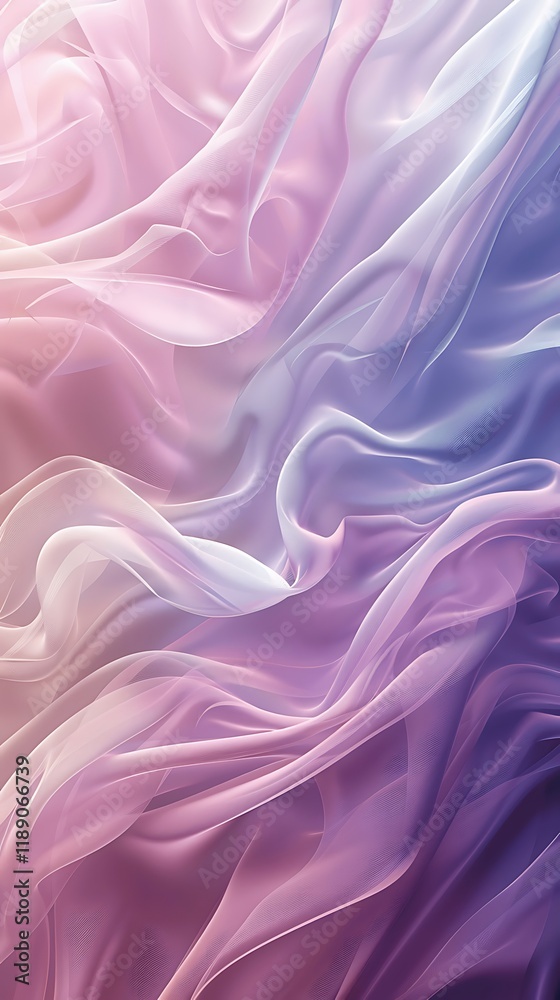 Fototapeta premium Delicate Waves of Light Pink and Violet Fabric Drapery Abstract Background for Artistic, Fashion, and Elegant Design Projects