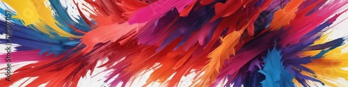 Abstract brush strokes in a bold color scheme on a white background, painterly techniques, artistic styles