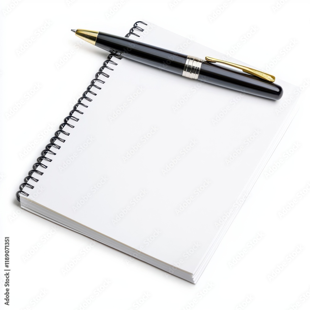 A black pen rests on a blank spiral notebook, ready for notes, ideas, or sketches, symbolizing creativity and organization. A black pen rests on a blank spiral notebook, ready for notes, ideas, or sketches, symbolizing creativity and organization.