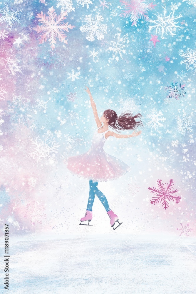 Beautiful female skating on ice surface. Beautiful female skating on ice surface.