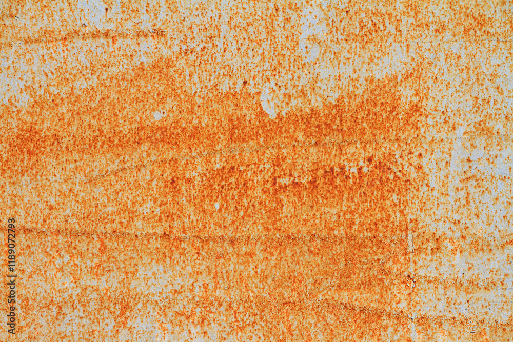 Empty rusty corrosion and oxidized background. Grunge rusted metal texture. Worn metallic iron wall