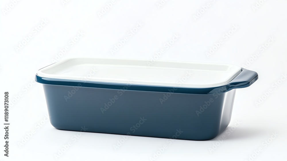 Rectangular food storage container with a lid on a white isolated background. Rectangular food storage container with a lid on a white isolated background.