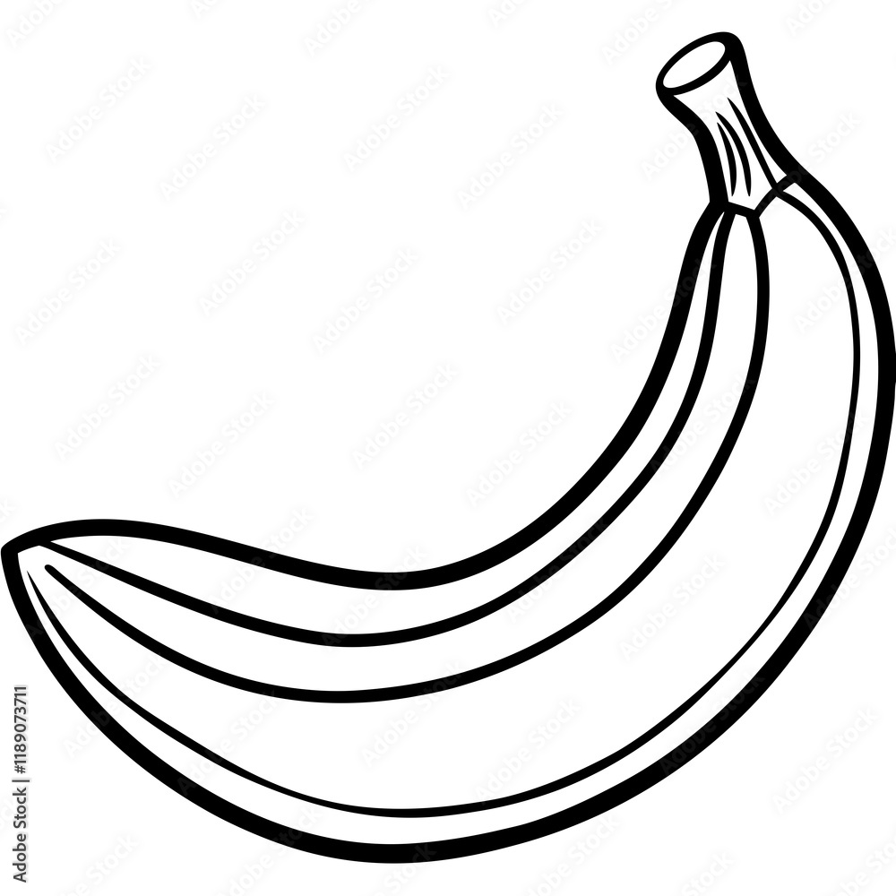 Elegant Banana Line Illustration Elegant Banana Line Illustration