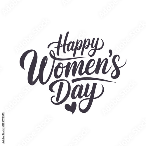 Happy Women's Day calligraphy hand lettering isolated Illustration
