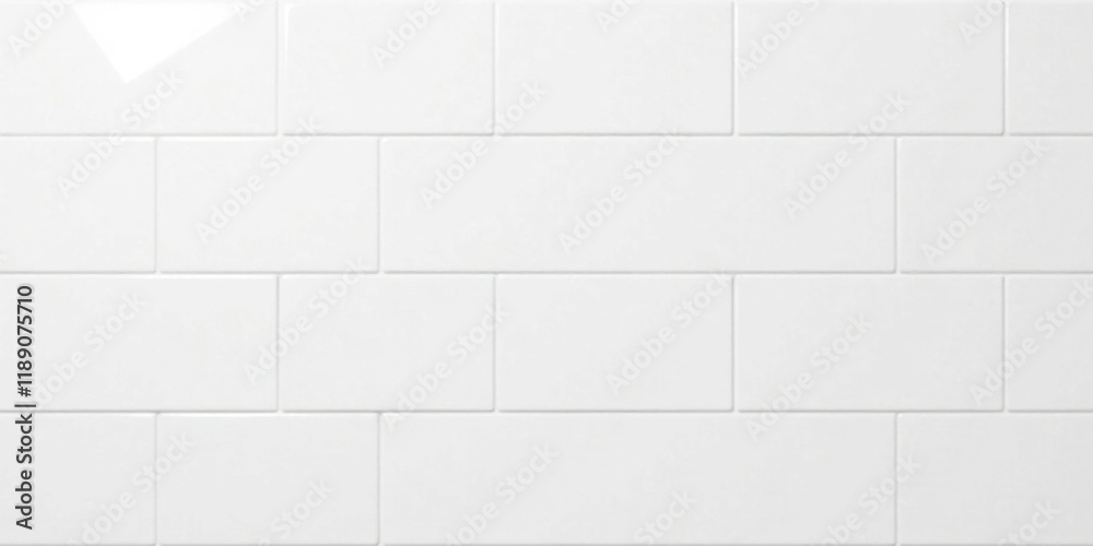 Naklejka premium Clean White Rectangular Tile Wall Texture for Design Projects