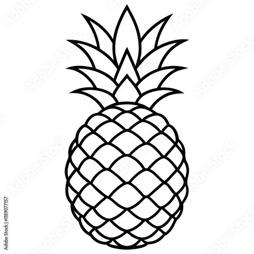 Elegant Pineapple Outline Vector