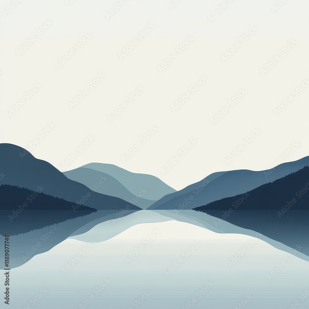 Serene Mountain Lake Reflection Landscape Serene Mountain Lake Reflection Landscape