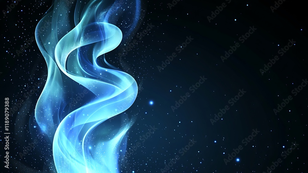 Obraz premium Abstract Blue Swirling Light And Sparkles Design