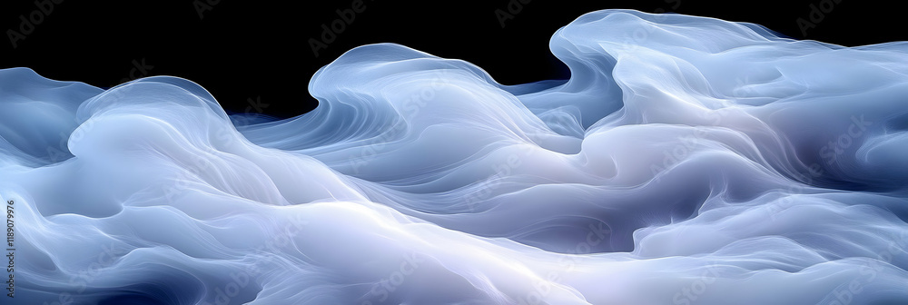 Obraz premium Abstract 3D Blue Wave Background Illustration