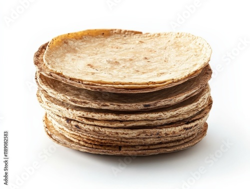 stack of tortillas on white background photo