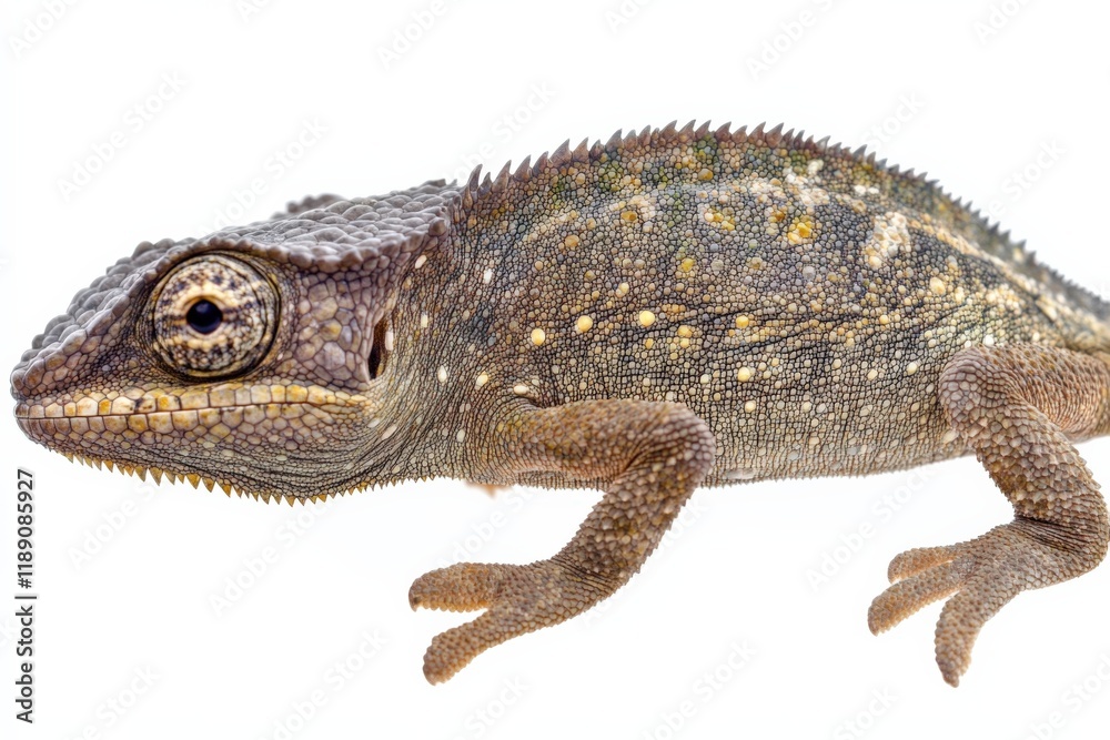Naklejka premium close-up of a chameleon on a white background