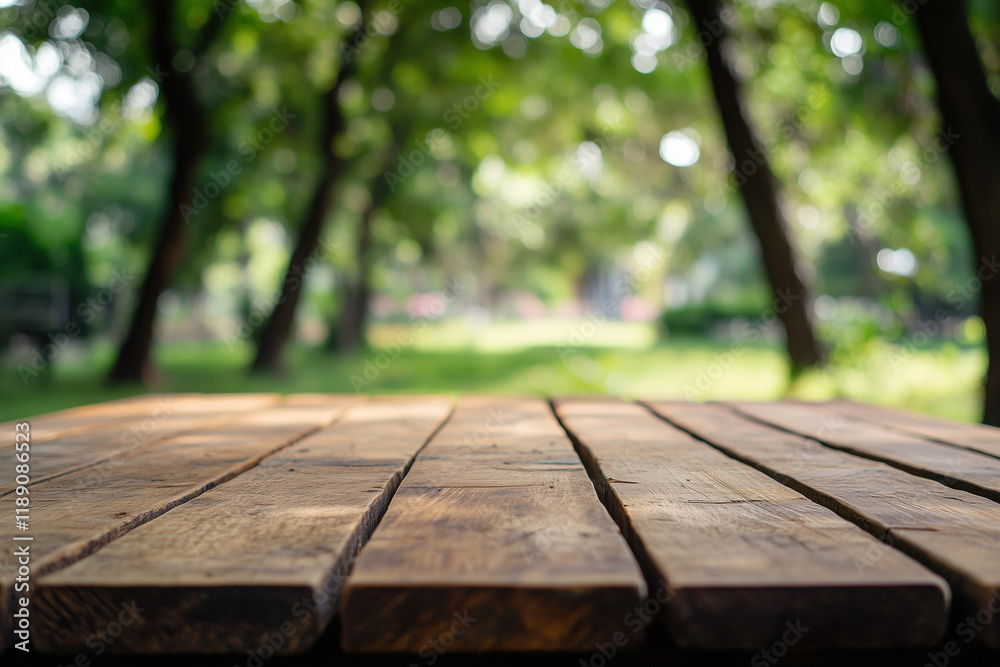 Empty wooden table in Sakura flower Park with garden bokeh background with a country outdoor theme, Template mock up for display of product Empty wooden table in Sakura flower Park with garden bokeh background with a country outdoor theme, Template mock up for display of product