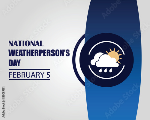 National Weatherperson's Day. February 5. Holiday concept. Template for background, banner, card, poster with text inscription. Vector illustration.