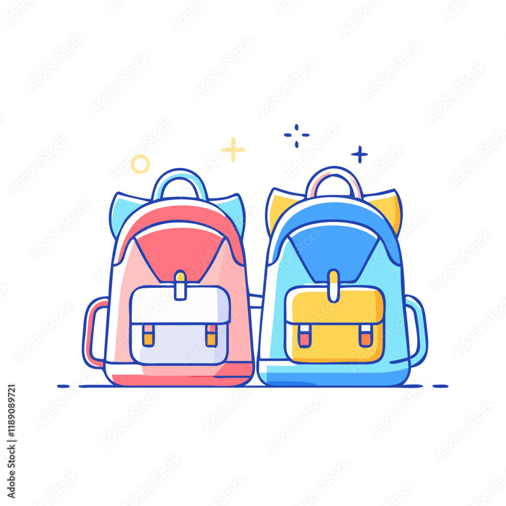 matching backpacks vector icon, matching backpacks vector illustration - simple illustration of matching backpacks, perfect for logos,and matching backpacks -themed designs.