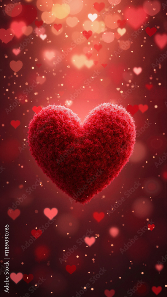 Vibrant Red Heart with Confetti: Perfect for Valentine's Day Cards, Wedding Invitations, and Romantic Marketing Vibrant Red Heart with Confetti: Perfect for Valentine's Day Cards, Wedding Invitations, and Romantic Marketing