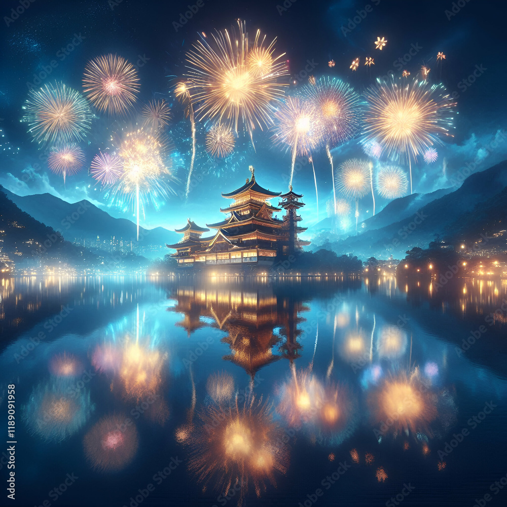 Fototapeta premium chinese temple in the night