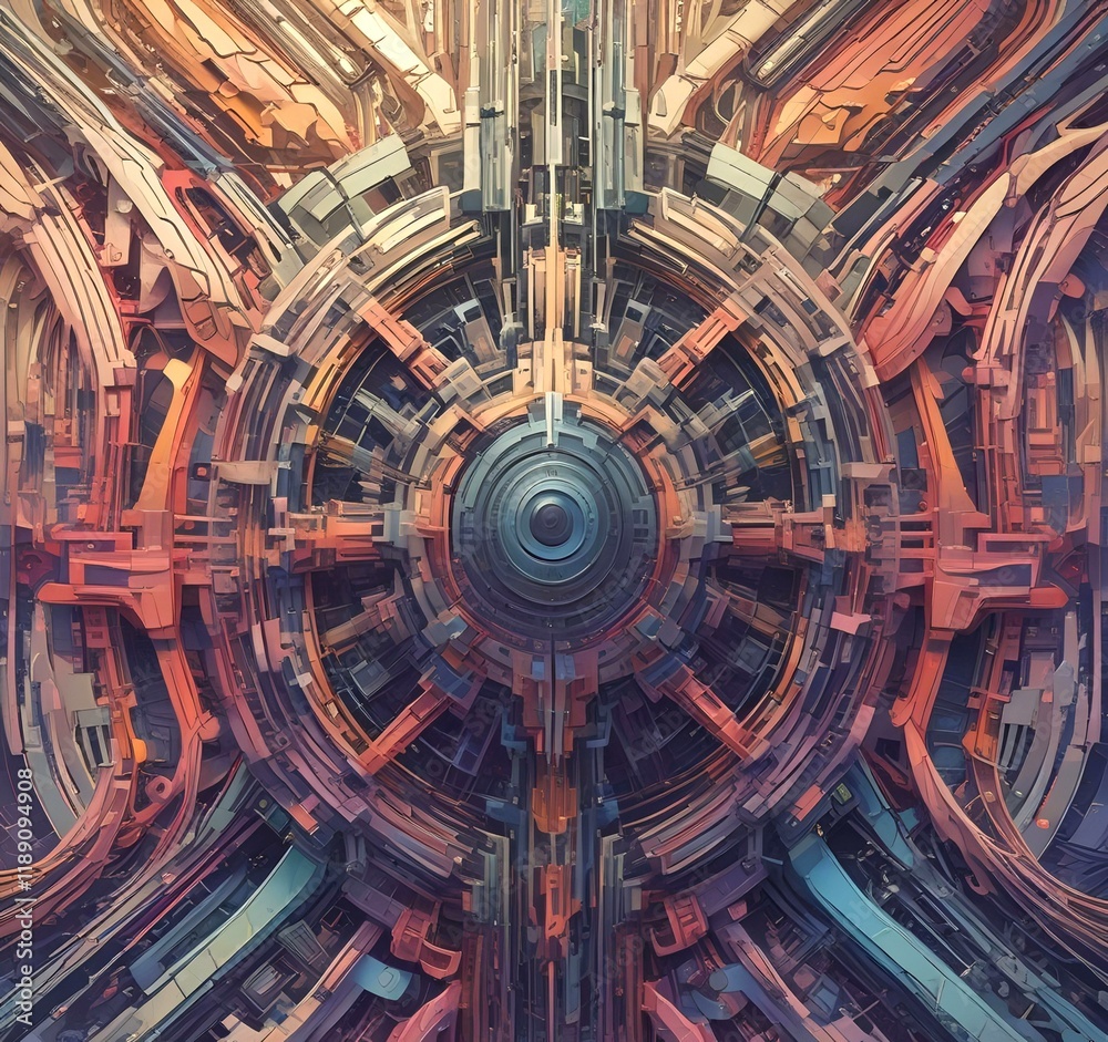 Fototapeta premium Illustration of abstract tech background.