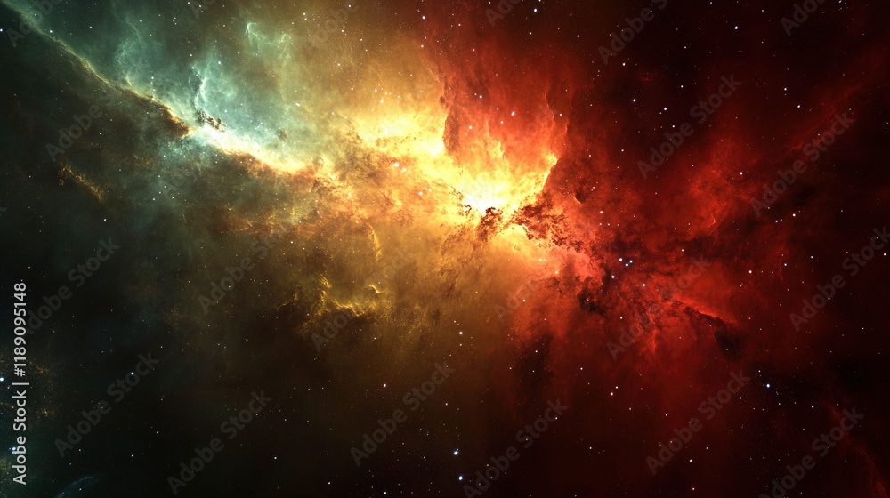 Naklejka premium beautiful cosmic nebula with abstract color gradation