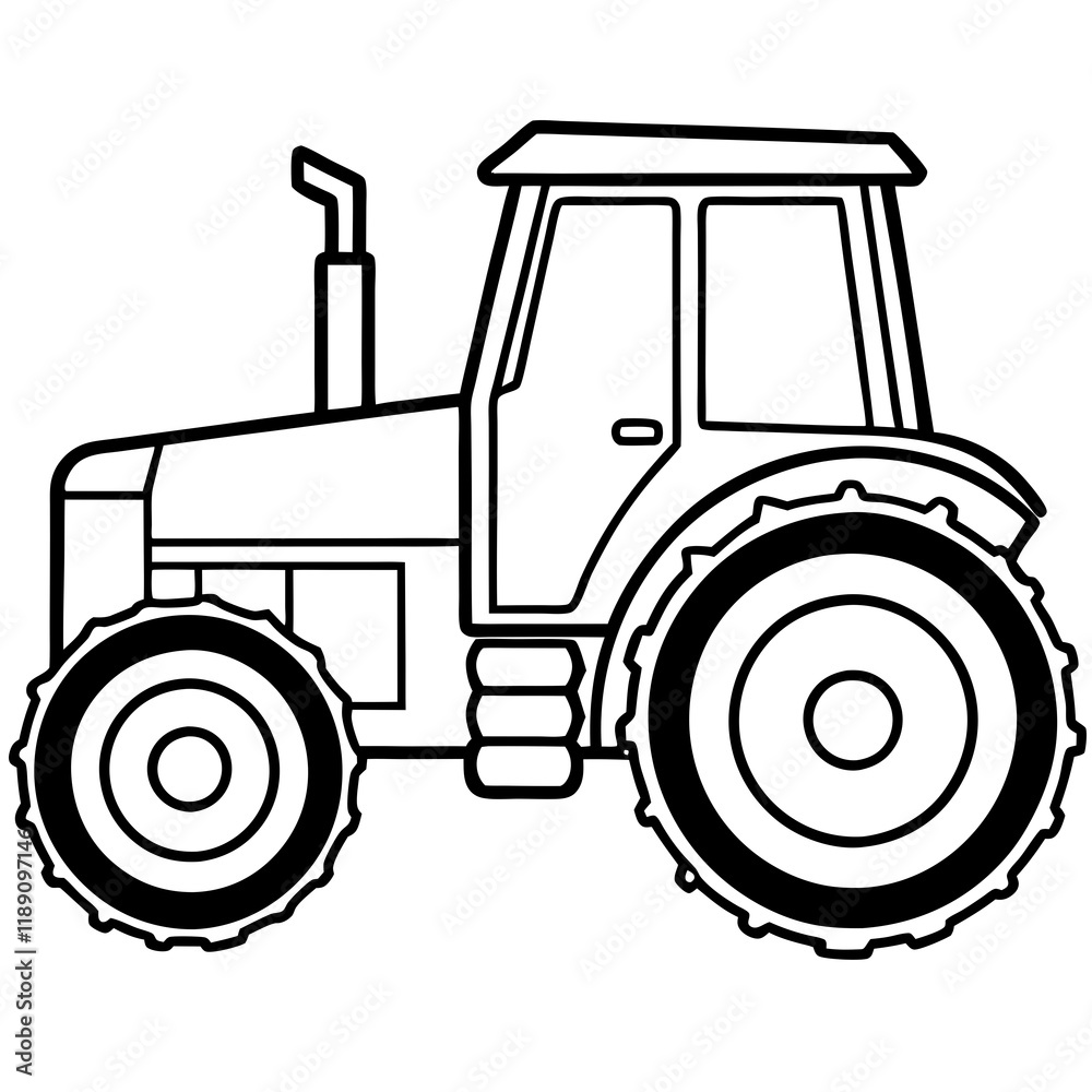 Fototapeta premium Geometric Tractor Vector Art