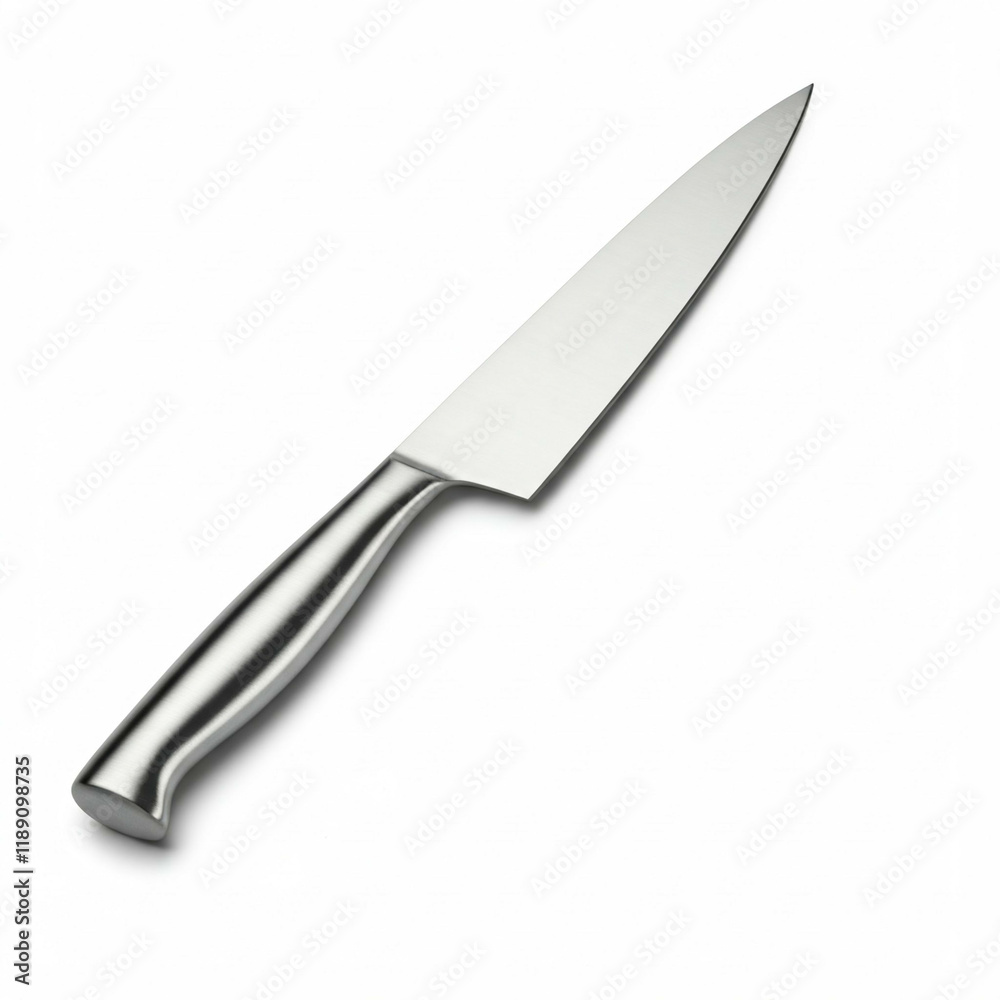 closeup of sharp silver kitchen knife isolated on white background closeup of sharp silver kitchen knife isolated on white background