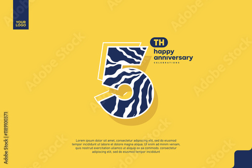 Number 5 logo icon design, 5th birthday logo number, anniversary 5