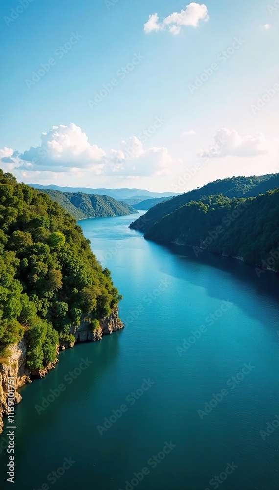 Obraz premium Azul profundo do Rio Grande com a Ponte Nerton Navarro ao fundo em Natal BR, ponte, natal, paisagem