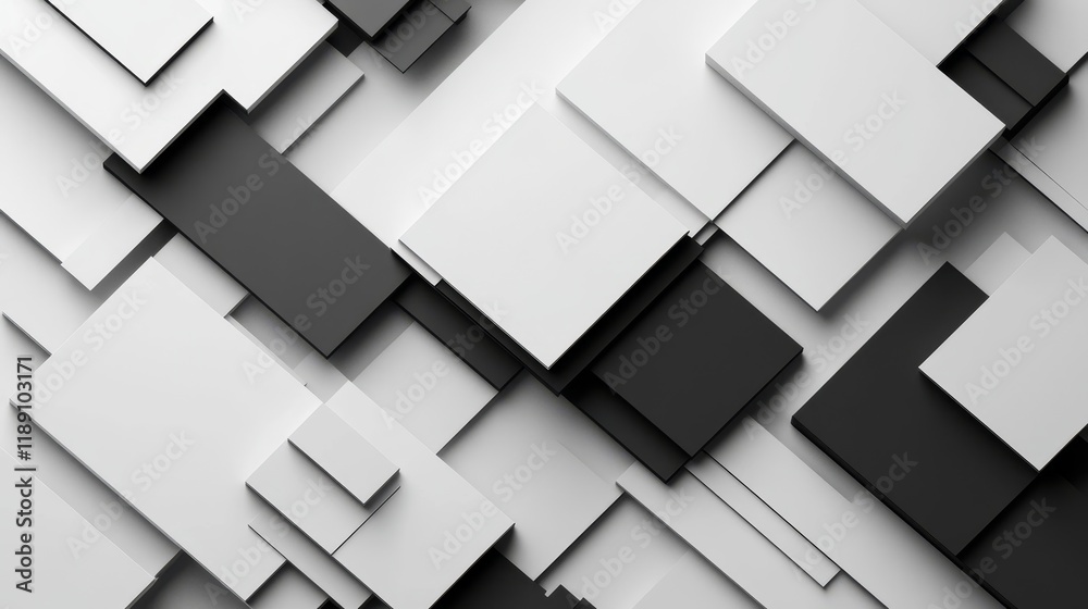 Abstract Minimalist Black and White Rectangles with Sharp Geometric Focus Abstract Minimalist Black and White Rectangles with Sharp Geometric Focus