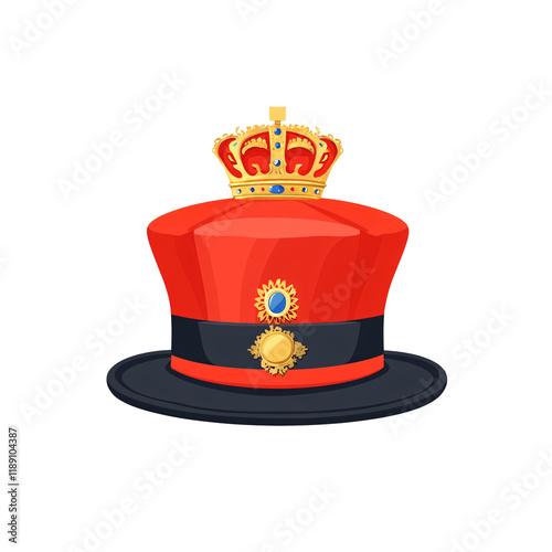 A stylish Beefeater hat icon with a flat crown on a white background photo