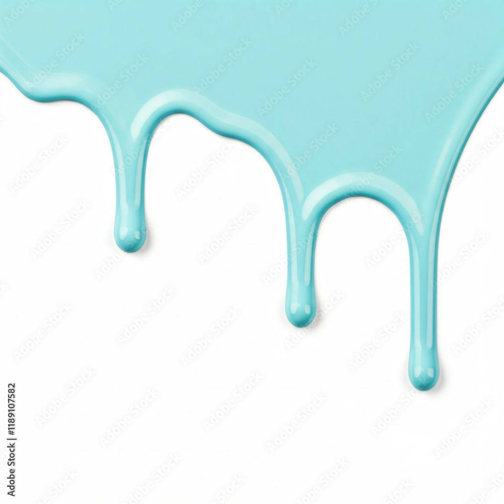 dripping teal blue paint isolated on white background dripping teal blue paint isolated on white background