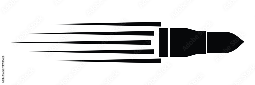 Bullet icon. Flying bullet silhouette logo design isolated on white background. Firearm, shot or army symbol. Weapon ammo types and size in flat style. Vector illustration. Bullet icon. Flying bullet silhouette logo design isolated on white background. Firearm, shot or army symbol. Weapon ammo types and size in flat style. Vector illustration.