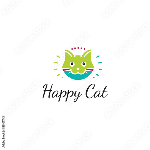 colorful happpy cat logo